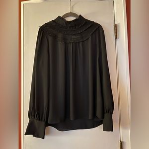 KATE SPADE BLACK PRAIRIE BLOUSE XL NWT